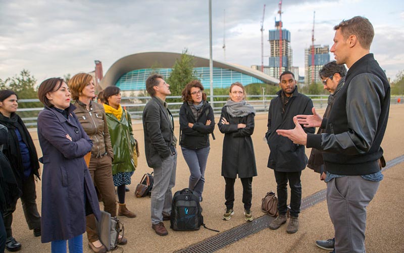 Urban Lab+ Network visit to the Queen Elizabeth Olympic Park with Ben Campkin