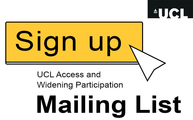 sign up to UCL mailing list graphic with pointer clicking button