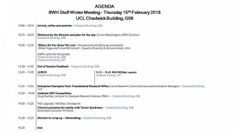 Agenda IfWH Winter meeting