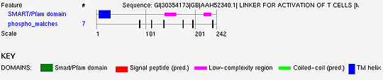 Summary of results reported by the Phospho.ELM BLAST Search